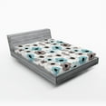 thumbnail image 2 of Ambesonne Botanical Fitted Sheet, Delicate Vintage Floral, Full Size, Taupe Grey Turquoise, 2 of 5