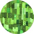 thumbnail image 1 of Ahgly Company Indoor Round Checkered Green Modern Area Rugs, 8' Round, 1 of 4