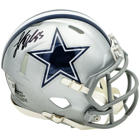 Leighton Vander Esch Autographed Dallas Cowboys Silver Speed Mini Helmet Fanatics Holo 228074