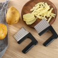 thumbnail image 4 of Chips Wave Cutter Stainless Steel Potato Cutter Fruit Vegetable Salad Cutter Tool for Vegetables Potatoes Onions, 4 of 6
