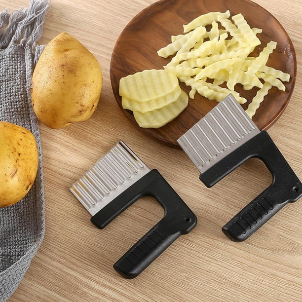Cortador de patatas de acero inoxidable con forma de onda, cortador de ensaladas de frutas y verduras, herramienta para verduras, patatas y cebollas