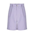 thumbnail image 4 of JTSRKL Girls Shorts Kids Summer Button Ruched Elastic Waist Wide Leg Casual Uniform Shorts Short Pants with Pockets Purple 4-5 Years, 4 of 8
