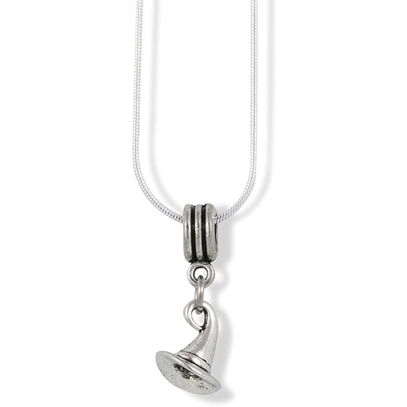 Witch Necklace | Witch Hat Charm Snake Chain Necklace