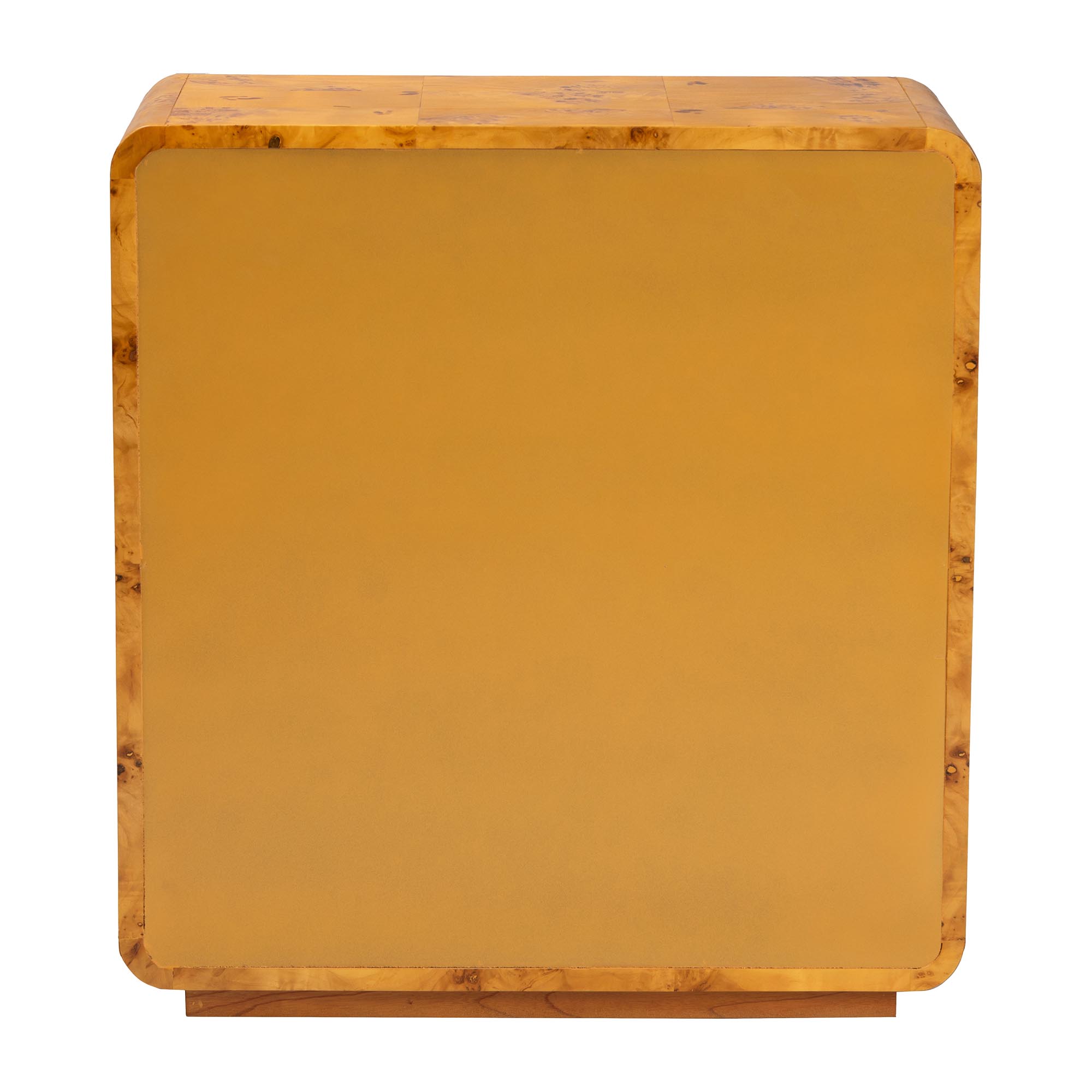 bali & pari Netra Modern Storage Cabinet, 2-Shelf, Light Mappa Burl
