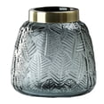 thumbnail image 1 of Florero de cristal con patrón de hojas verdes vintage, ideal for fiestas, bodas, vestíbulos y salas de estar, 1 of 6