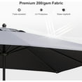 thumbnail image 5 of PURPLE LEAF 9' x 11.5' Patio Market Umbrella Outdoor Table Sun Umbrellas with Crank 8 Aluminum Sturdy Ribs for Pool Deck Backyard Beach Grey, 5 of 7