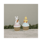 Gerson Easter Decor - Easter Bunny Chick Gingerbread Cupcake 2pc