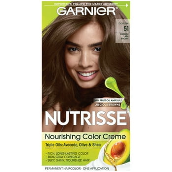 Garnier sse Nourishing Hair Color Creme, 051 Medium Ash Brown Cool Tea