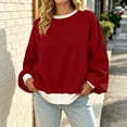 thumbnail image 6 of Color Block Sweatshirt For Women, Crewneck Puff Long Sleeve Tops, Fall Oversized Fashion Casual Pullover Shirts S-XXL, 6 of 7