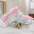 thumbnail image 3 of Outdoor Pillow Cover Pink White Gray Set of 2 Waterproof Throw Pillowcases Water Ripple Decorative Patio Furniture Pillows for Couch Garden Indoor & Outdoor Use, 3 of 9