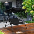 thumbnail image 4 of Costway Patio Loveseat Canopy Swing Glider Hammock Cushioned Steel Frame Black, 4 of 8