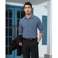 thumbnail image 2 of sogami Mens Dresses Shirt Formal Wrinkle Free Long Sleeve Gray Button Up shirt Casual Office, 2 of 7
