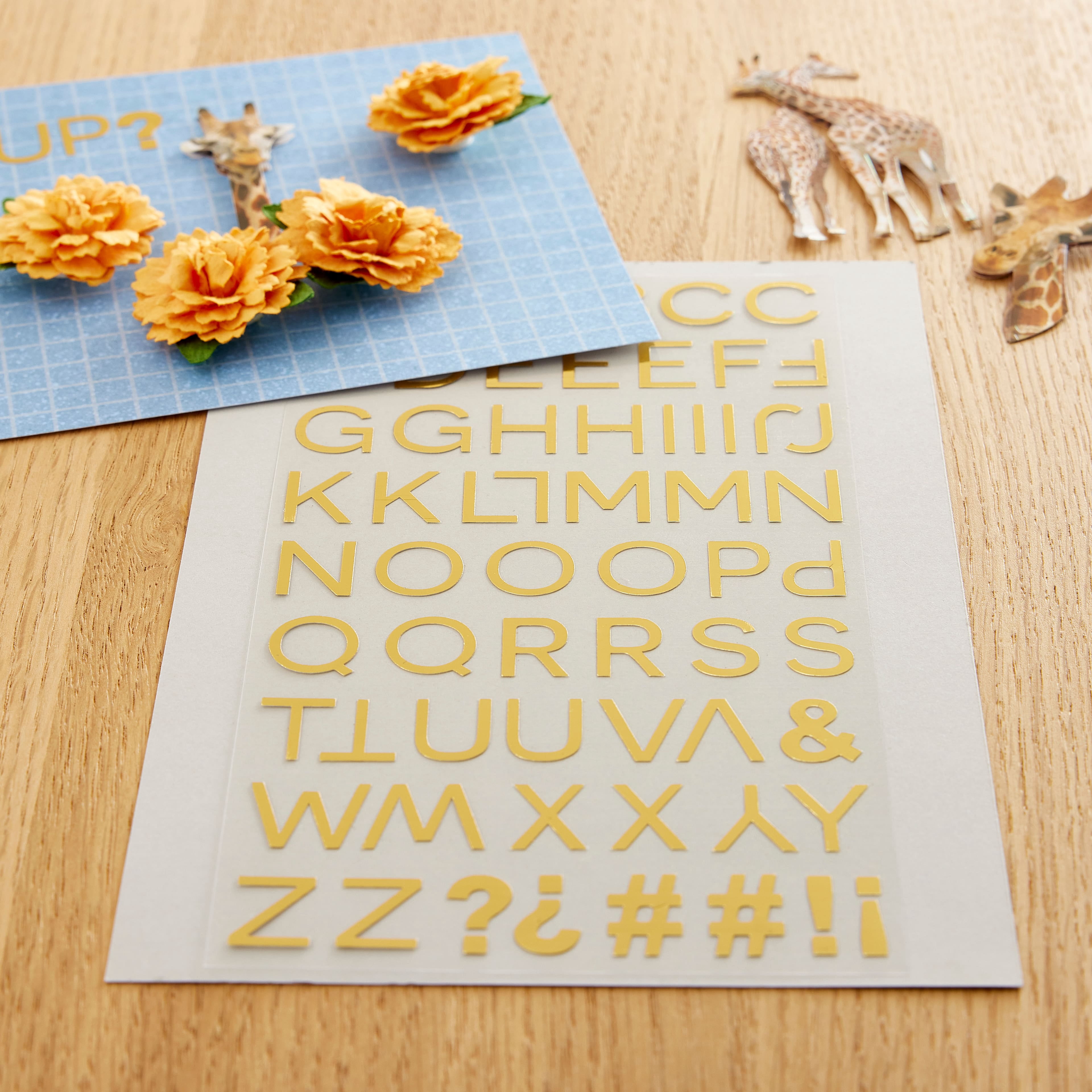 Recollections Gold Foil Thin Alphabet Stickers, 12 Pack