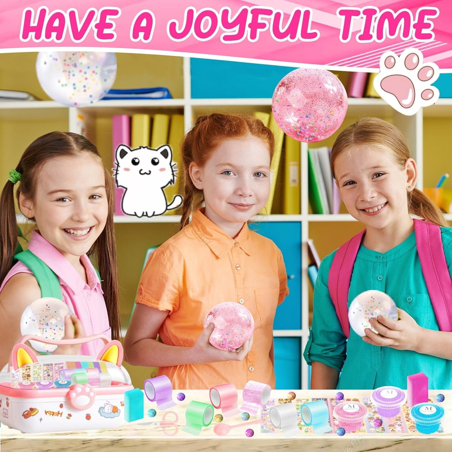CEDQ Nano Tape Bubble Kit for Kids with Box, Squishy Maker Making Kit, Nano Tape Bubbles, Toys for Girls with Step-by-Step Video Tutorials for Kids 5-12 Years Old Gifts