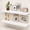 White, variant on 8 Inch Deep Rustic Wood Floating Shelves, White Square Wall Storage & Display Shelves for Kitchen, Bathroom, Living Room, Set of 2