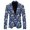 Blue, variant on SRZYMJ Men Christmas Snowflake Santa Printed Pocket Lapel Button Suit Jacket for Holiday Festive Party Wear