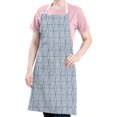 thumbnail image 5 of Blue Geometric Striped Pattern Apron-Garden Aprons for Women with Pockets-Cotton Linen Waterproof Kitchen Cooking Gardening Aprons Adjustable for Kitchen,Cooking,BBQ and Salon 33x27 Inch, 5 of 7