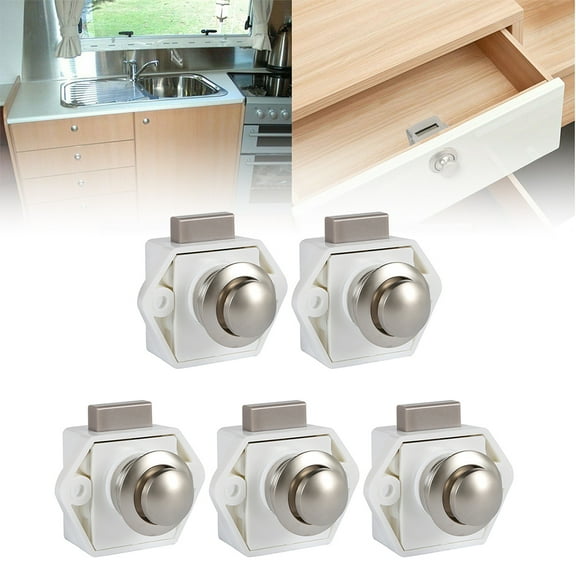 Willstar 5 Pack Push Button Latch Lock 17-25mm Door Catch Knobs for Boat Horsebox Camper Van Drawer Cupboard Cabinet Furniture