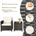 thumbnail image 6 of Gymax 3PCS Outdoor Patio Rattan Conversation Set Garden Yard w/ Off White Cushions, 6 of 10