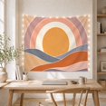 thumbnail image 5 of Retro Abstract Landscape with Layered Sun and Waves, Calming Boho for Art Lovers, Vintage Textile Decor, Housewarming Gift, Tapestry Wall Hanging for Bedroom and Living Room, 5 of 7