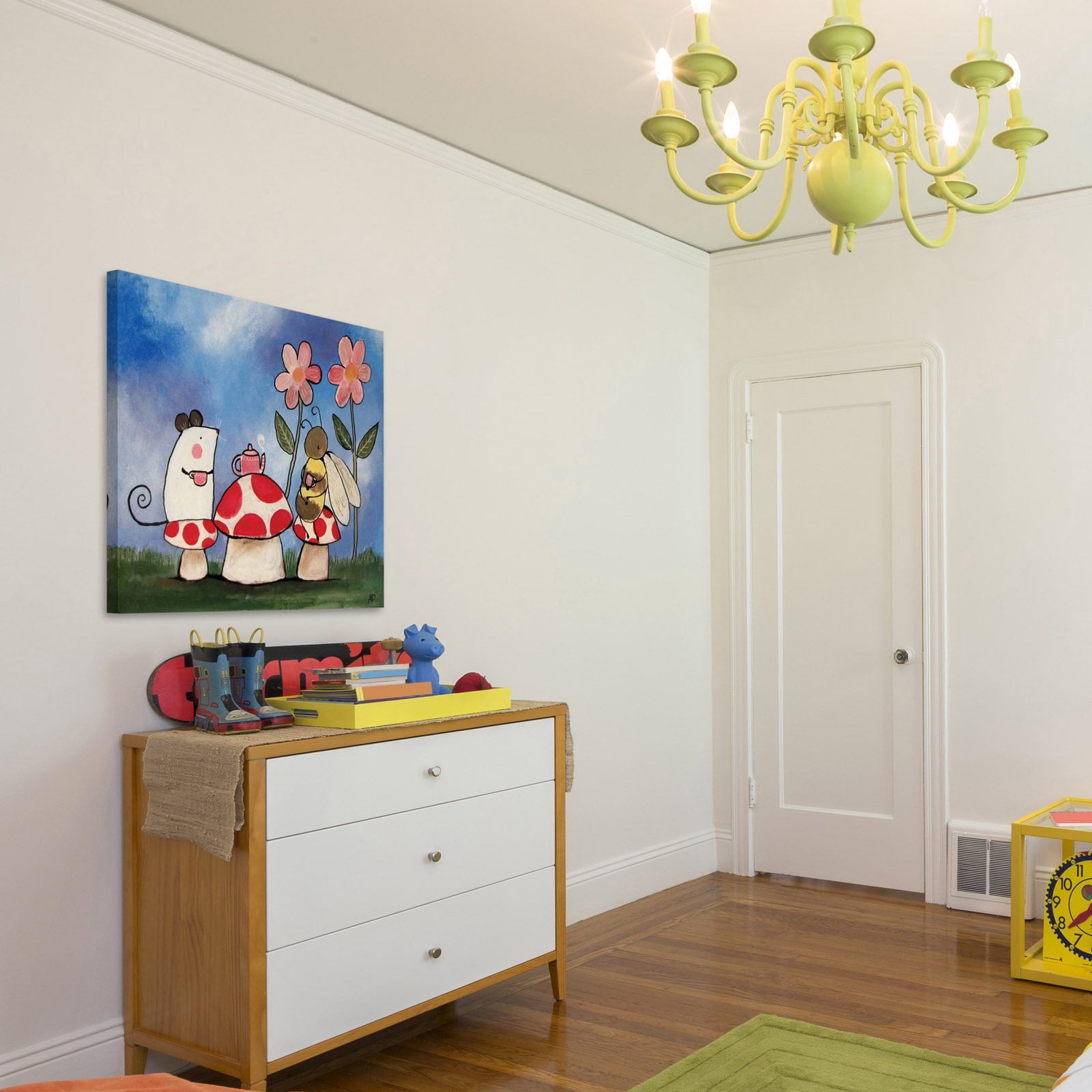 Marmont Hill "Mushroom Tea Party" by Andrea Doss Painting Print on Wrapped Canvas