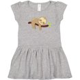 thumbnail image 3 of Inktastic Cute Sloth, Baby Sloth, Lazy Sloth, Sleeping Sloth Girls Toddler Dress, 3 of 5