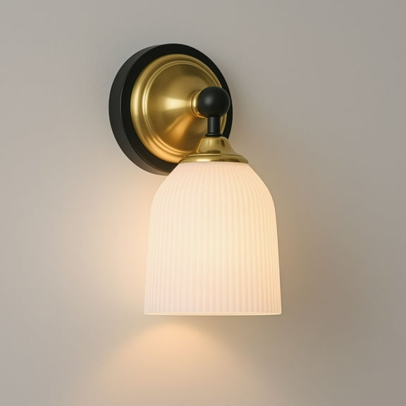 Possini Euro Design Possini Euro Zaragoza 9 1/2" High Gold and Matte Black Wall Sconce