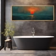 thumbnail image 3 of IDEA4WALL Extra Large Framed Canvas Print Wall Art Sunset Over Ocean Vibrant Red Sun and Blue Waters Classic Art Vintage Wall Decor Oversized Artwork Relax/Calm for Living Room - 60"x20", 3 of 5