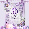 thumbnail image 2 of 50th Birthday Gifts for Women Blanket 50"x60", Happy 50th Birthday Gifts for Women, Women 50th Birthday Decoration Gift Ideas for Her, Best 50 Year Old Birthday Gifts for Women Turning 50 And Fabulous, 2 of 6