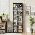 thumbnail image 3 of Homfa 8-Tier Wood Bookcase, 71'' Tall Storage Cube Organizer with Adjustable Shelves, Black White, 3 of 7