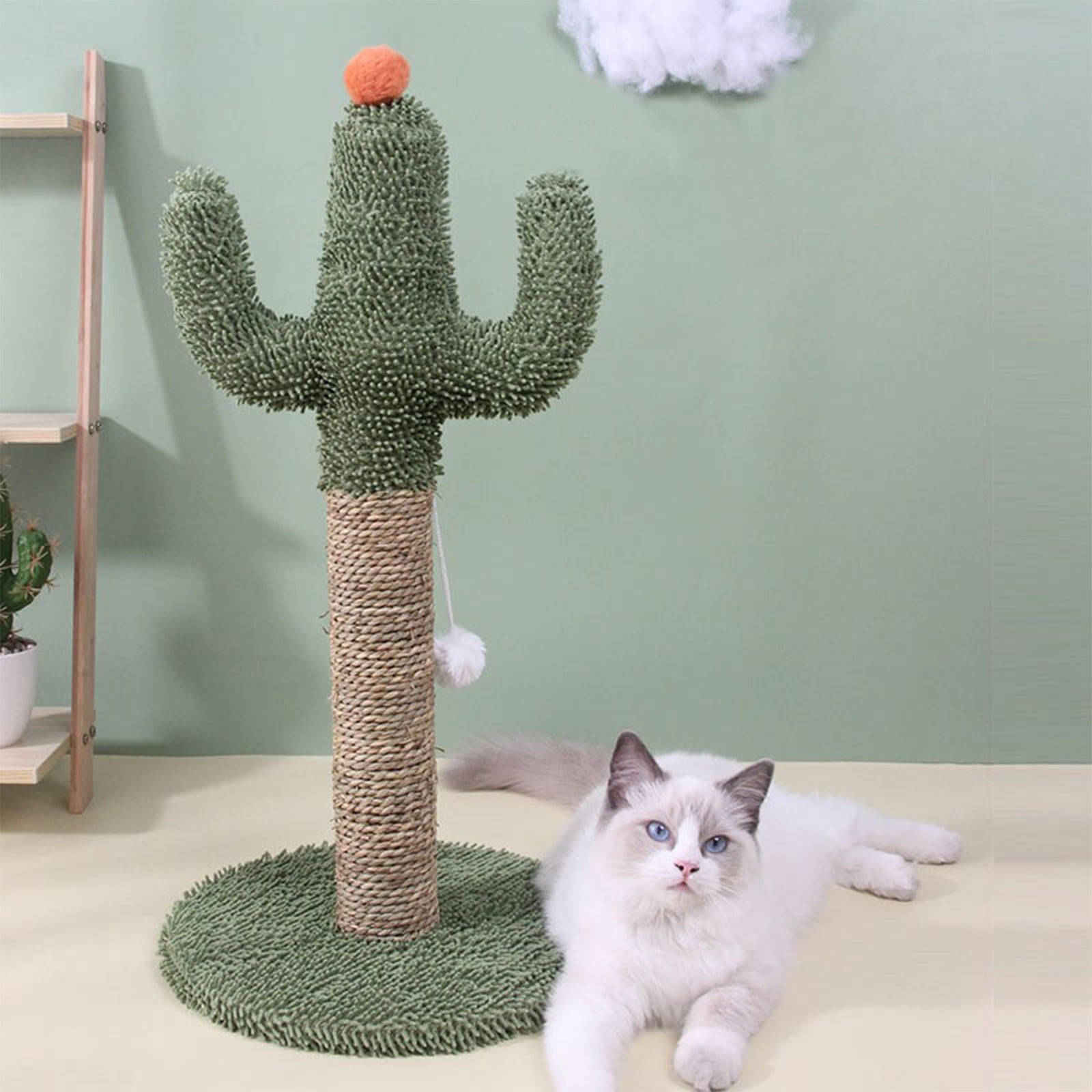 YATLTE Cat Scratching Post, Cactus Cat Scratching Post Cat Scratcher, with Natural Sisal Rope for Indoor Cats Claw Scratcher, Cat Tree for Small Kittens