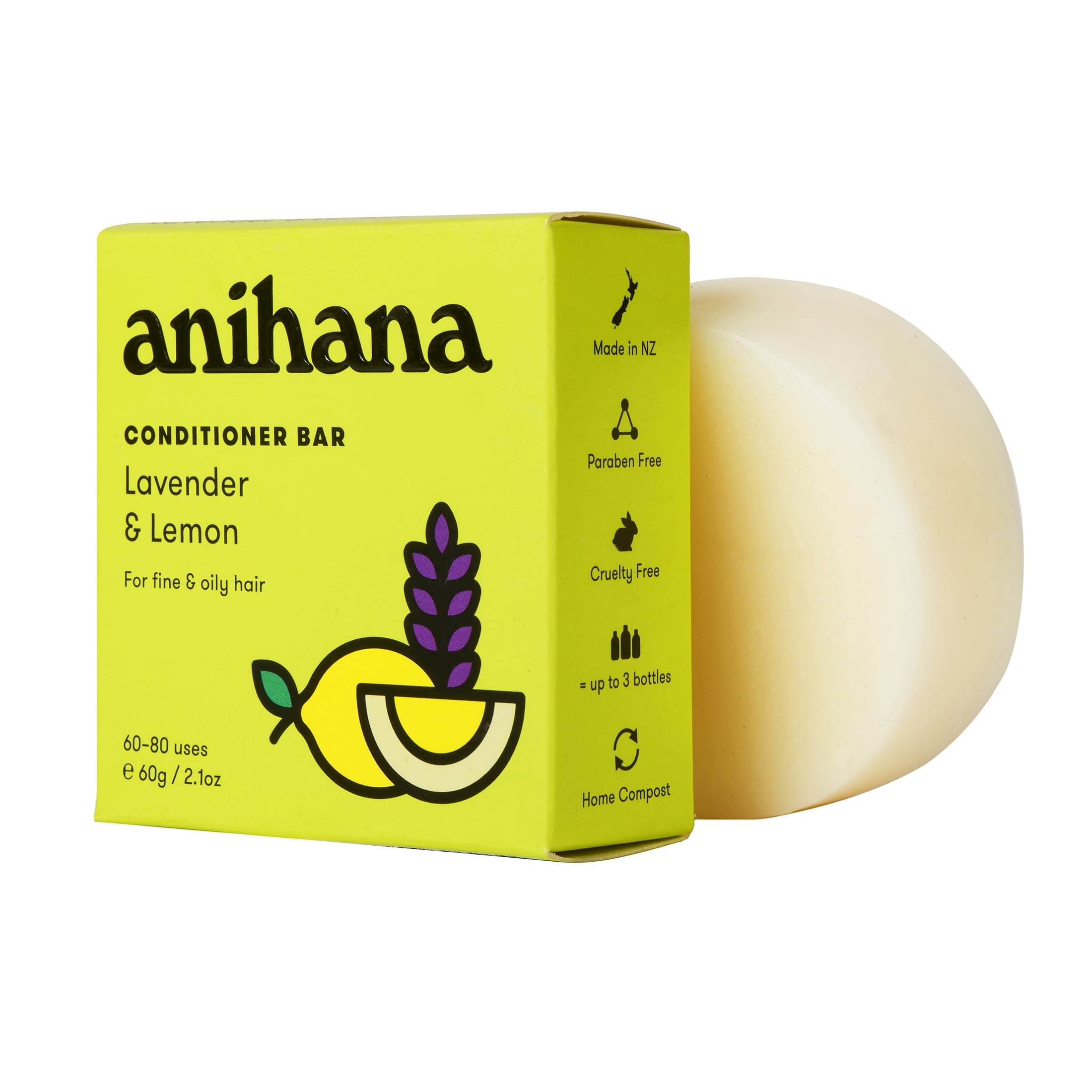 Anihana Conditioner Bar Lavender & Lemon for Fine & Oily Hair 2.1oz