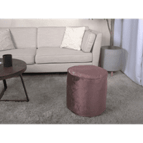 Shimon Cylinder Pouf Blush Pink Velvet, Versatile Seating for Living Room & Office, Modern Interior Design 16x16x16 Dimension