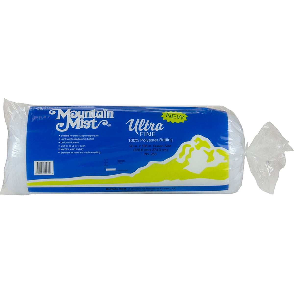 Queen Size 90 inch x 108 inch Mountain Mist Polyester Quilt Batting