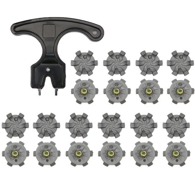 20 Pcs Golf Spikes Set Golf Cleats Replacement with 1 Golf Cleats Spanner Thread Screw 6mm Dia Golf Spike Tool For Lawn Cricket Shoe Golf Player Lover
