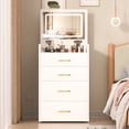 thumbnail image 2 of American Style Vanity With Hidden Organizer - White Bedroom Desk 3 Drawers For, 2 of 5