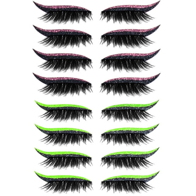 8 pares de pegatinas reutilizables para párpados y pestañas maquillaje aplicación fácil instantánea Wmkox8yii hjk1604