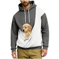 thumbnail image 4 of Comdrip Baggy Hoodie, Adult Women Men Oversized Printed Sweatshirts Pullover Women's Loose Casual Sweatshirts Pet Carrier Hoodie Dark Gray M, 4 of 7