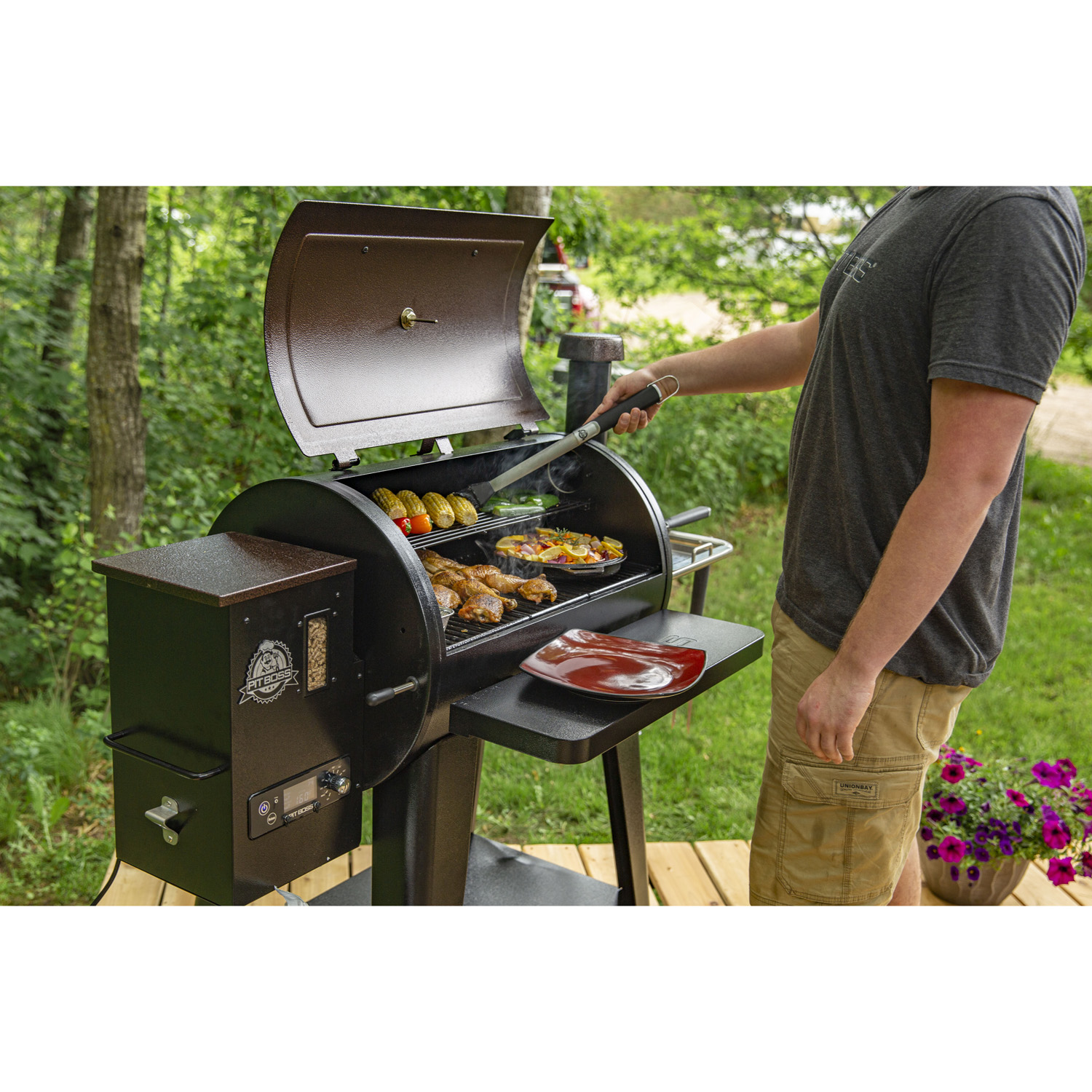 Pit Boss 820D3 Mahogany Wood Pellet Grill - Walmart.com