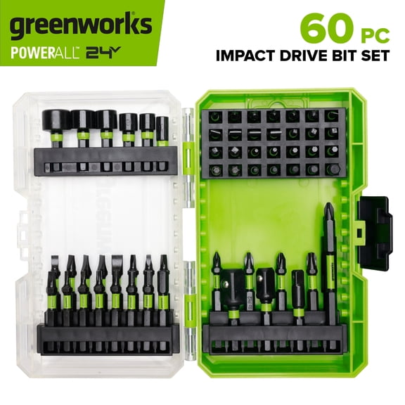 Greenworks 60PC Impact Drive Bit Set, PA51218A1