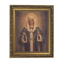 Christian Brands Inspirational Framed Print Our Lady of The Rosary, 11Wx135H, Brown