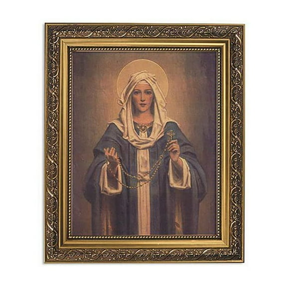 Christian Brands Inspirational Framed Print Our Lady of The Rosary, 11Wx135H, Brown