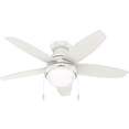thumbnail image 2 of Hunter 44 inch Indoor Ceiling Fan with LED Light - White Ceiling Fan with Pull Chain, For Bedroom, Living Room, or Kitchen, Low Profile Mount, No Remote, 5 Blades - Lilliana 51224, Fresh White, 2 of 15