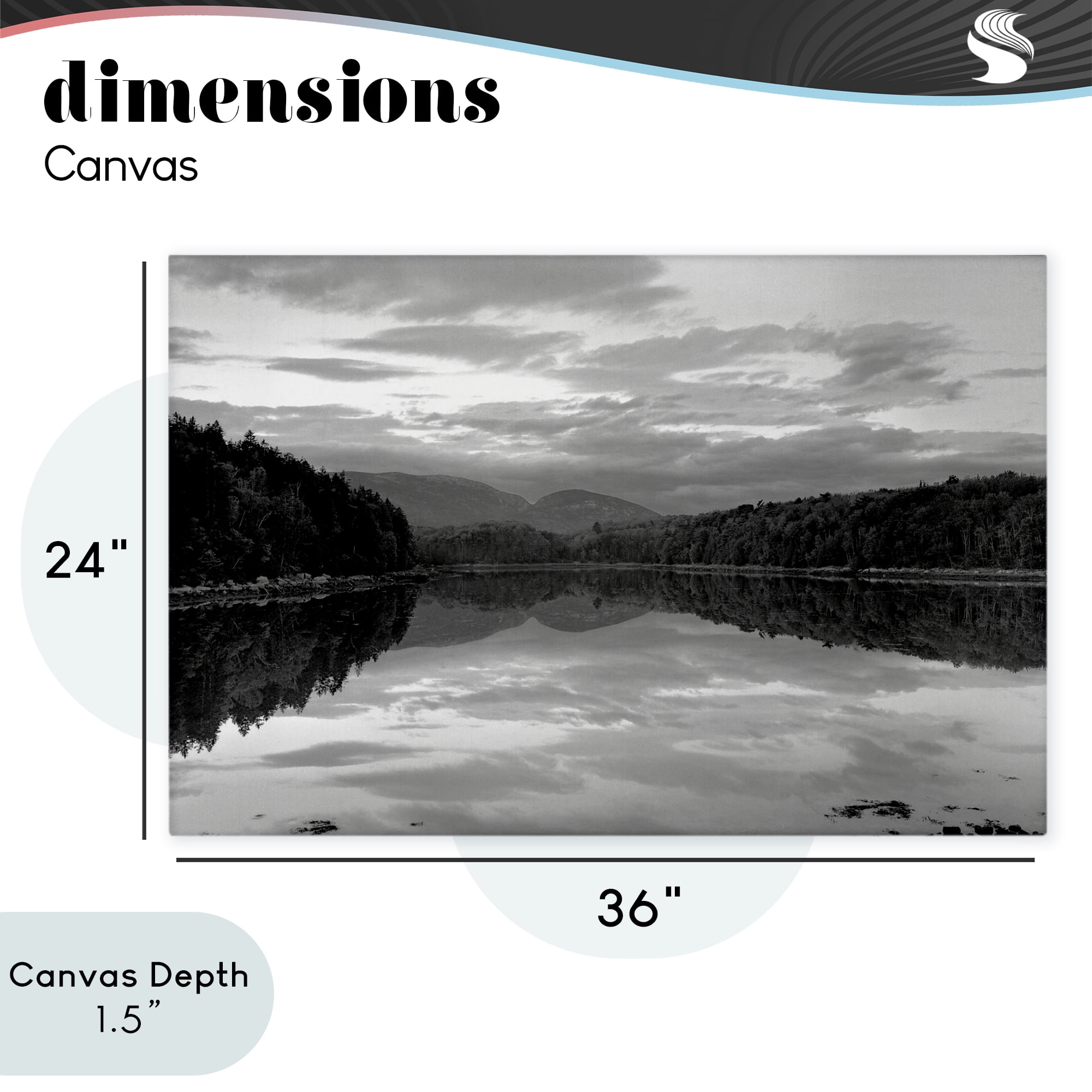 Stupell Industries Acadia Reflection in Monochrome Canvas Wall Art, design by MJ Photography