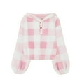 thumbnail image 2 of Coerni Toddlers Boys Fleece Lined Sh𝐞rpa Half Buttons Fuzzy Sweater Hoodie Jacket With Pockets Pullover Hooded Sweatshirt, 2 of 5