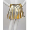 thumbnail image 4 of Kids Girls Glossy Metallic Flared Pleated A-Line Mini Skater Skort Dance Skirts Athletic Shiny Scoot, 4 of 4