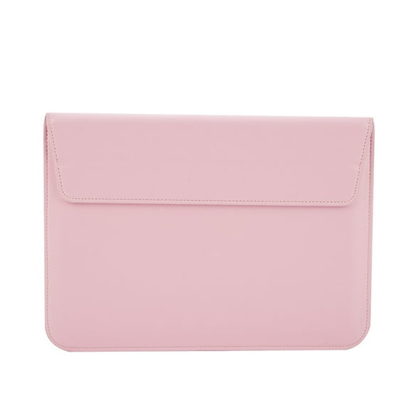 Xingzhi PU Leather Laptop Storage Bag Portable Solid Color Stylish Replacement Soft Lining Notebook Computer Carrying Case Protector Pink