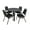 Grey / Black, variant on Romig Trek 48 in Round Breakroom Table- Maple Top, Chrome Legs, 4 Restaurant Stack Chairs