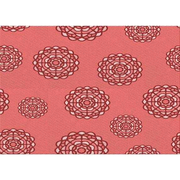 Ahgly Company Machine Washable Indoor Rectangle Transitional Red Area Rugs, 5' x 8'