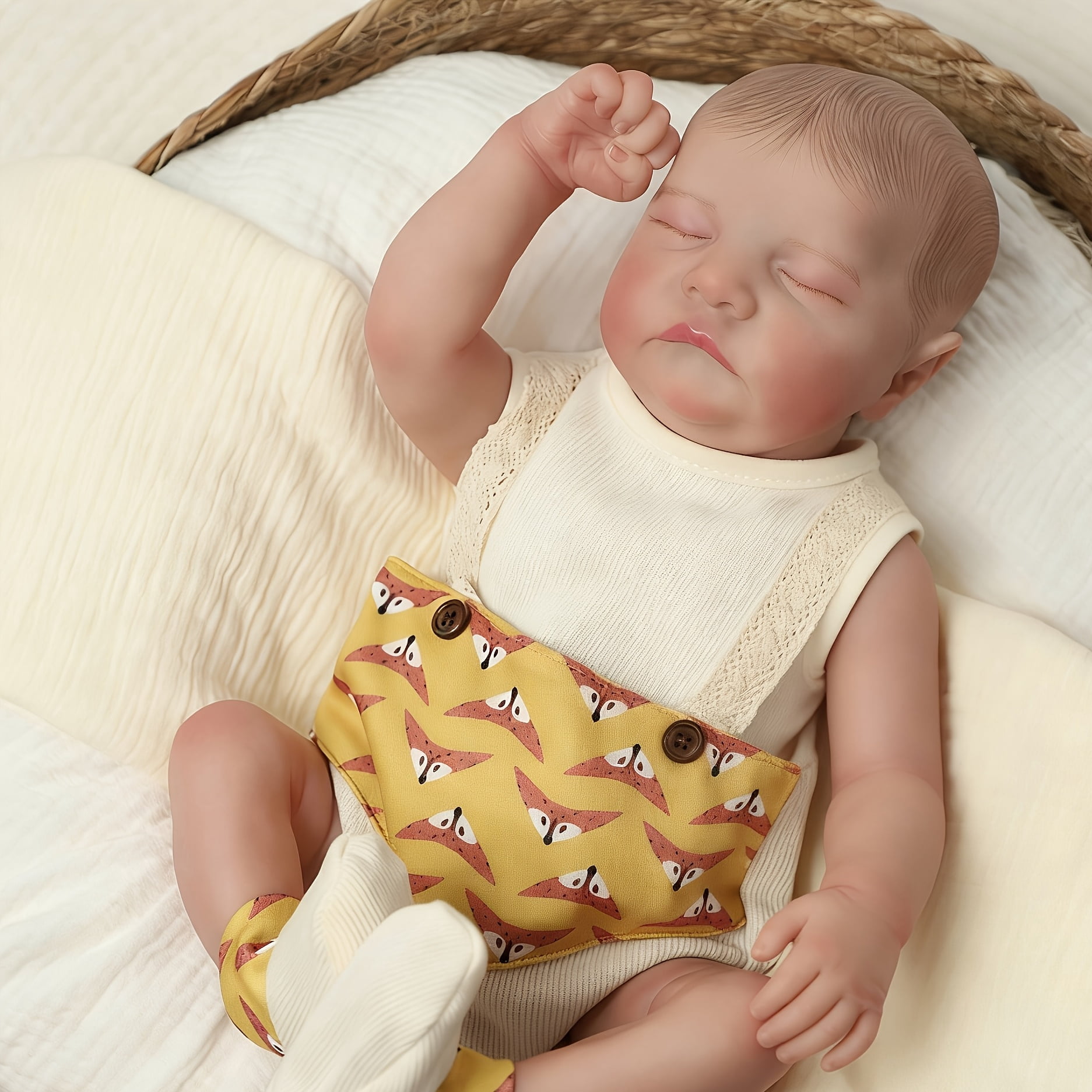 18 Inch Reborn Baby Doll Levi, Handmade Realistic Newborn Baby Doll, Full Vinyl Lifelike Baby Doll Collectible Toy, Home Decoration Gift For Birthday